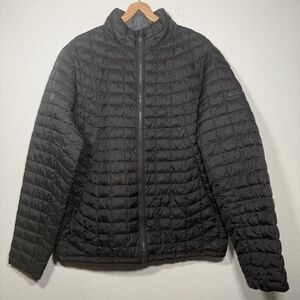 Ben Sherman Black Solid Full Zip Puffer Jacket Men Lightweight Modern Fit Size L